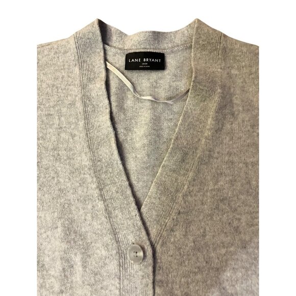Lane Bryant Boyfriend Cardigan Womens 18/20 Gray 100% Cashmere Used - Picture 11 of 12